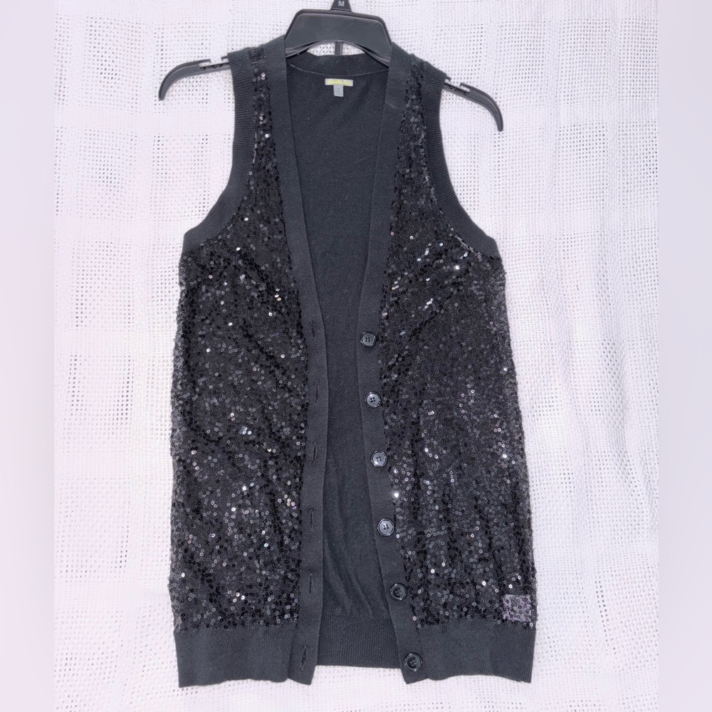 Charlotte Russe sequin knit vest. Black, size M